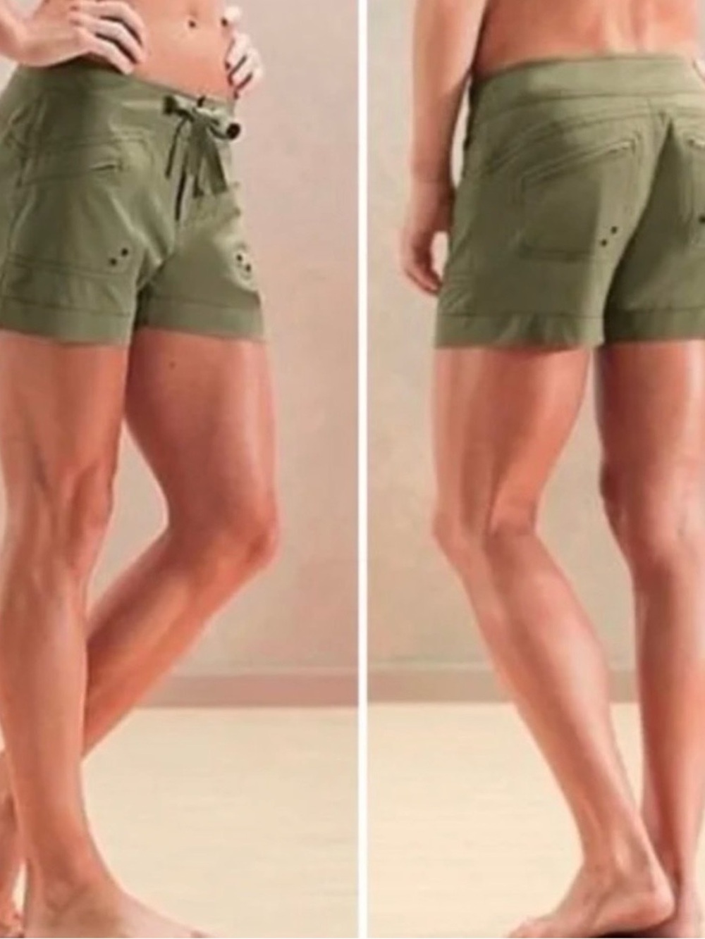 Athleta Olive Green Drawstring Athletic Shorts